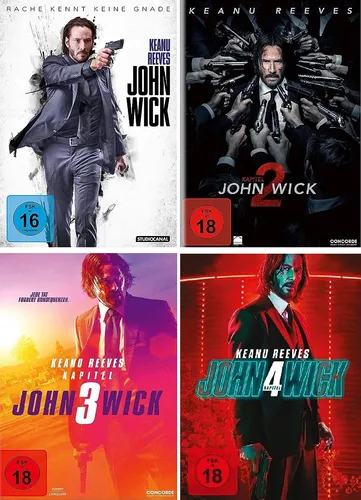 DVDs * JOHN WICK KAPITEL 1 + 2 + 3 + 4 IM SET