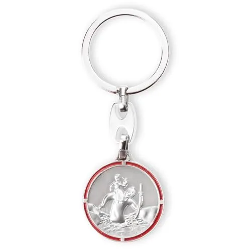 Fritz Cox Schlüsselanhänger Christophorus 'Komm gut an', rot