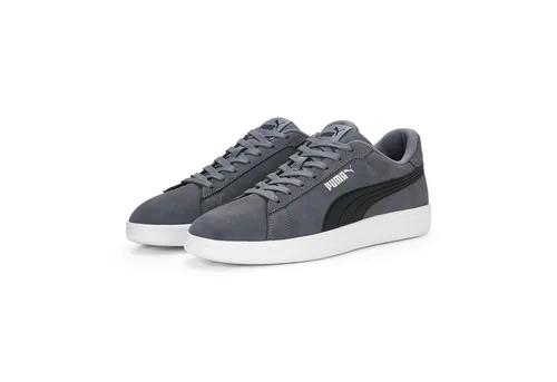 PUMA SMASH 3.0 Sneaker in Grau, Gr. 47 - Sportliche Sneaker inspiriert vom Tennissport, mit verbessertem gepolstertem Schuhkragen für optimalen Komfort und klassischer Silhouette.
