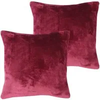 Bestlivings Kissenhülle Kuschel Kissenbezug mit Reißverschluss 50 x 50 cm Aubergine 2er Pack