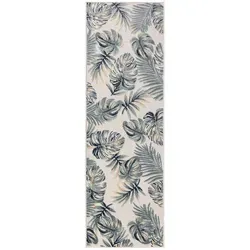 benuta Outdoorteppich, Creme, Kunststoff, Floral, Rechteckig, 80x250 cm, wasserabweisend, Teppiche & Böden, Teppiche, Outdoorteppiche