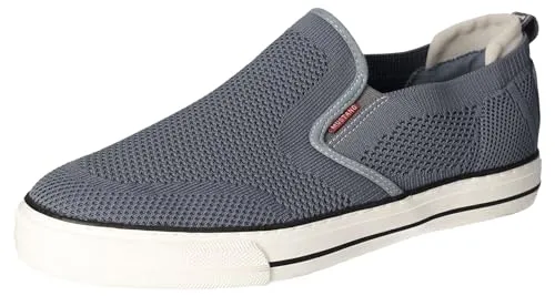 MUSTANG Slipper Textil blau|grau 44 EU - Herren-Slipper in modernem Design, gemütlicher Schlupfschuh mit 3 cm Blockabsatz für perfekten Tragekomfort im Alltag.