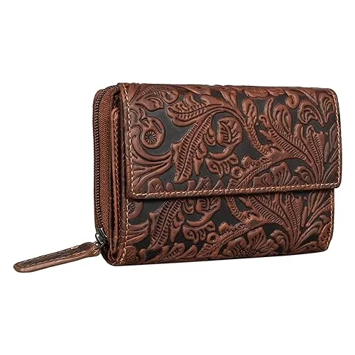 STILORD 'Thea' Damen Geldbeutel Leder in braun von STILORD