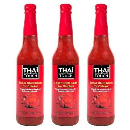 Thai Touch Sweet Chili Sauce 3x 700g Süße Chili Sauce, perfekt als Marinade für Geflügel, aus der thailändischen Küche, als Dip zu Frühlingsrollen, Gyoza, Teigtaschen, Reis- & Wok-Gerichten (3)