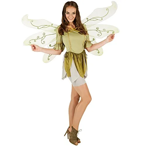 tectake® Frauenkostüm Waldschmetterling Alraune - Kostüm für Karneval und Fasching, verwandelt dich in ein magisches Fabelwesen mit natürlicher Schönheit und faszinierendem Design.