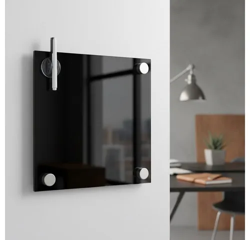 Mucola Glasmagnettafel Schwarz – Multifunktionales Memoboard - Die Mucola Glasmagnettafel vereint stilvolles Design mit praktischer Funktionalität. Ideal für Büro und Zuhause, bietet sie eine langlebige Oberfläche zum Schreiben und Anheften von Notizen, perfekt für kreative Organisation.