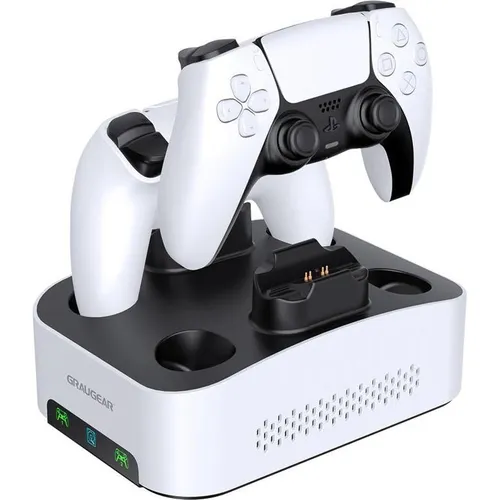 GRAUGEAR Externe Festplatte 4TB für PS5, PS5 Slim, PS5 Pro - Zubehör für PlayStation: 4TB Speicher für bis zu 188 Spiele, inklusive Ladestation für 2 PS5 Controller mit Schnellladefunktion.