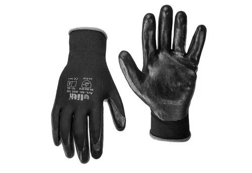 alca Arbeitshandschuhe Arbeitshandschuhe Nitril schwarz Gr. XL (10) rutschfest (1-St)