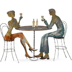 Formano Wanddeko: Wandbild Paar am Tisch 66x58cm aus Metall von formano