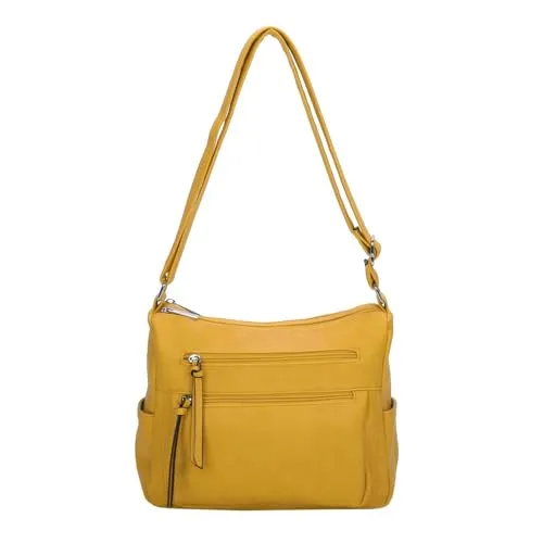 OBC Damen Schultertasche - Modische Umhängetasche in Gelb - Damen-Schultertaschen, stilvolle und praktische Everyday-Bag für Arbeit und Freizeit, aus hochwertigem Kunst-Leder, ideal für Stadtbummel und Reisen.