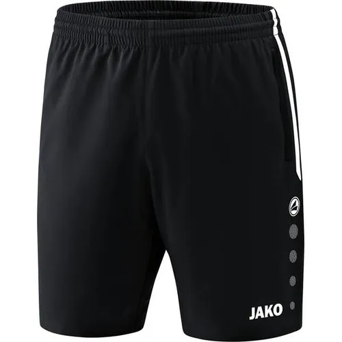 JAKO Sporthose Short Competition 2.0 schwarz Herren - Praktische Trainingshose mit Reißverschlusstaschen für sicheren Stauraum. Der elastische Bund mit Kordelzug sorgt für eine individuelle Passform. Ideal für Sport und Freizeit.