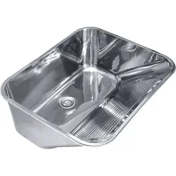 Zelvo Ausgussbecken 53x43x22 cm Edelstahl - Robust und pflegeleicht - Sanitäranlagen & Zubehör - Hochwertiges Ausgussbecken aus rostfreiem Edelstahl, ideal für Keller, Garage und Werkstatt. Pflegeleichte satinierte Oberfläche und inkl. Ablaufgarnitur für einfache Montage.