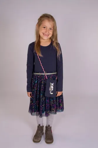 happy girls by Eisend 2tlg. Outfit Dunkelblau Größe 98 für Kinder - Stylisches 2tlg. Outfit von happy girls by Eisend in Dunkelblau, Größe 98. Das taillierte Kleid mit Tülldetails und die verstellbare Umhängetasche sorgen für ein trendiges Outfit für kleine Mädchen.