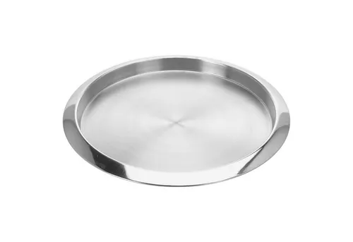 VOSSBACH Servierplatte Serviertablett Frühstückstablett Dekotablett Kellnertablett, Edelstahl, (1-tlg), Rund ø 35 cm Silber