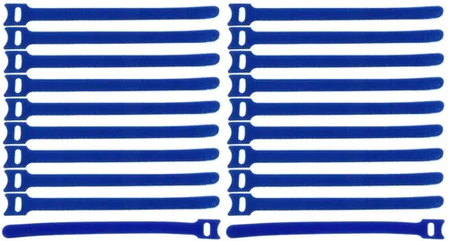 Klett-Kabelbinder 200 x 25 mm blau wiederverwendbar Klettband Kabelklettband 20