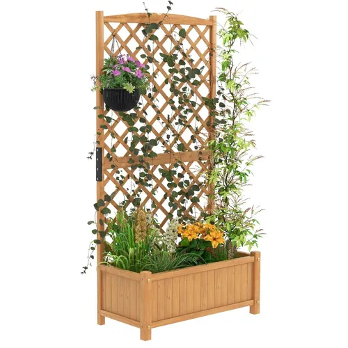 Blumenkasten mit Rankgitter für Kletterpflanzen von Costway