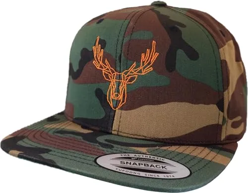 Camo Cap Flexfit Snapback: Polygon Hirsch - Baseball Cap für Herren und Damen, ideal für Jäger. Hochwertige Verarbeitung mit klassischem Design und stabilen Frontpanels, perfekt für Outdoor-Aktivitäten.