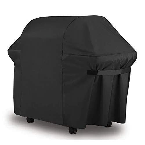 Herefun Grill Abdeckhaube, Grillabdeckung Wasserdicht BBQ Cover Schutzhuelle Haube Grill Abdeckplane für Weber Brinkmann, Char Broil, Holland and Jenn Air, 152 * 76 * 121cm - Schwarz
