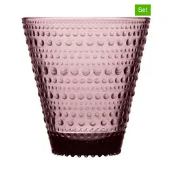 IITTALA Longdrinkglas Kastehelmi - Violett 2er Set - Thermobehälter - Elegante Kastehelmi Gläser mit einzigartigem Tautropfen-Muster, ideal für festliche Anlässe und den täglichen Gebrauch.