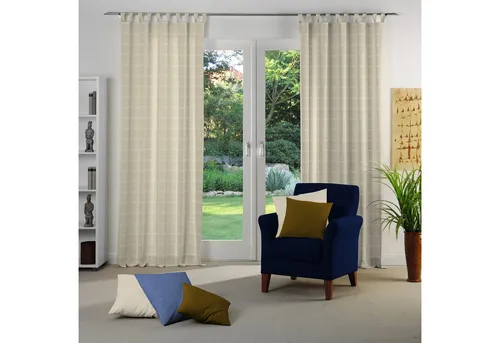 Wirth Vorhang Toco-Karo (1 St), Schlaufen, blickdicht, Chenille