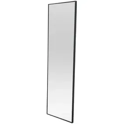 en.casa Ganzkörperspiegel »Lesina« 120x37cm Schwarz - Eleganter Türspiegel mit Aluminiumrahmen, platzsparend und ideal für kleine Räume. Inklusive Hängehaken für einfache Wandmontage.