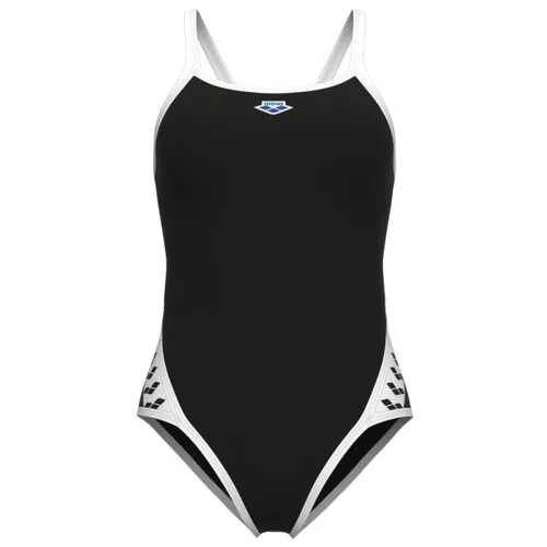 Arena Damen Badeanzug Einteiler One Piece Icons Super Fly Back Solid Schwarz, Größe 36 - Wettkampf-Badeanzug für Damen aus chlorresistentem MaxLife Eco Material, bietet UV-Schutz UPF50+ und maximale Bewegungsfreiheit durch offene Rückenlösung.