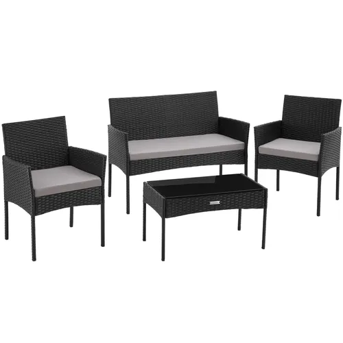 tectake Sitzgruppe Rattan Gartenset 4-tlg von tectake
