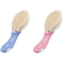 NUK Extra weiche Babybürste - Sonstige, aus 100% echtem Ziegenhaar für die sanfte Pflege von Neugeborenen, ideal für empfindliche Kopfhaut und erhältlich in zarten Farben.