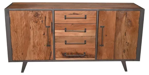 Natur24 Sideboard Altholz mit Metallgestell 160x80 cm