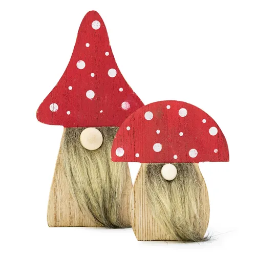 Pilz Deko Figuren - Wichtel Frühling für Feen Garten - Herbstdeko Beige Deko 2