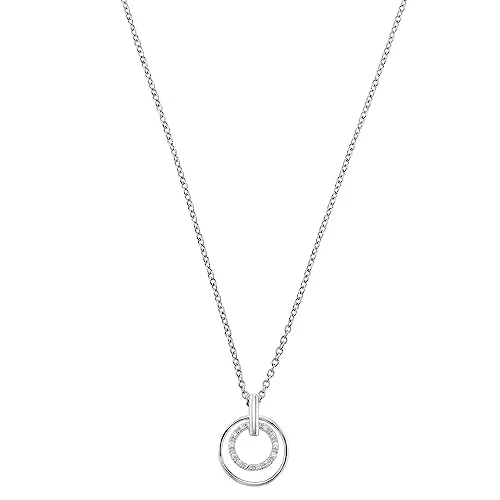 s.Oliver Kette mit Anhänger aus 925 Sterling Silber - Elegante Damen Halskette aus 925 Sterling Silber mit Zirkonia, verstellbar von 42 bis 45 cm, perfekt als Geschenk in einer stilvollen Schmuckbox.