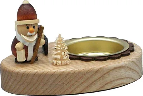 Rudolphs-Schatzkiste Teelichthalter Weihnachtsmann 5cm - Handgefertigter Teelichthalter aus dem Erzgebirge, ideal für festliche Anlässe. Hochwertige Verarbeitung und traditionelles Design bringen Gemütlichkeit in Ihr Zuhause.
