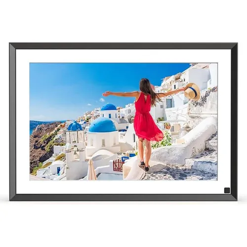 AgfaPhoto Frameo APF1000 10 Zoll Schwarz - Digitaler Bilderrahmen mit 32 GB Speicher, ideal für Familienfotos und Urlaubsbilder, inklusive Wettervorhersage und App-Verbindung