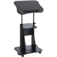 COSTWAY Mobiler Stehpult - Höhenverstellbarer Schreibtisch für ergonomisches Arbeiten, neigbare Tischplatte und praktische Aufbewahrung, ideal für Heimbüros und flexible Nutzung