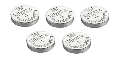 Renata Uhrenbatterien Silber Oxid Hergestellt In Der Schweiz 0% Quecksilber Lange Lebensdauer - Argenté, 5 x 364 ou SR621SW or AG1 5 x