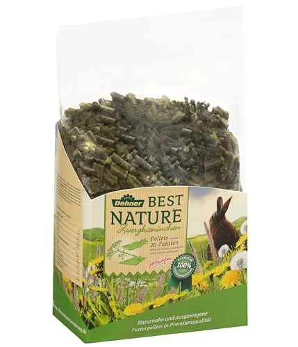 Dehner Best Nature Nagerfutter Adult, Zwergkaninchenfutter Pellets, 3 kg