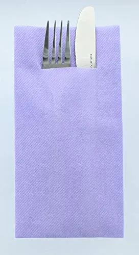 Mank Besteckservietten Airlaid Lila, 40 x 40 cm, 75 Stück in lila von Mank