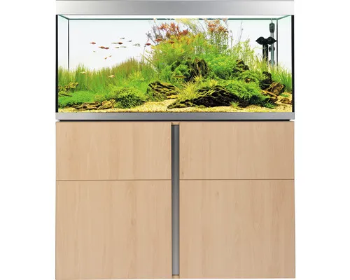 Aquariumkombination Fluval Siena 332 mit LED-Beleuchtung, Heizer, Außenfilter und Unterschrank 332 l Buche 110 x 55 x 12