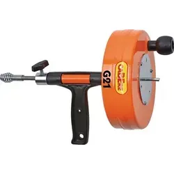 G21 Hand- / Elektrorohrreinigungsgerät mit 7,5m Spirale - Sonstige Reinigungsgeräte, ideal für Rohre bis 50 mm Ø, flexibel einsetzbar mit Kurbel oder Bohrmaschinen-Adapter, robuste Spirale aus feuerverzinktem Federstahl.