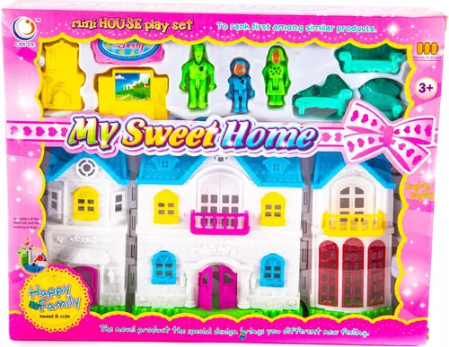 Puppenhaus mit Möbeln & Figuren