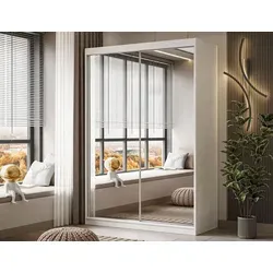 CAMARO III Schiebeschrank mit Spiegel 150 cm in weiß von MAG-MAG