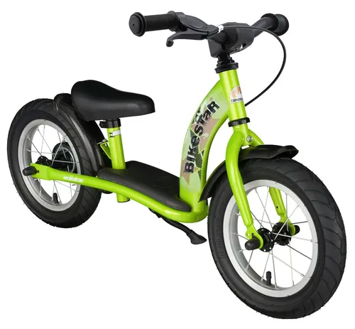 BIKESTAR Kinder Laufrad 12 Zoll Classic - Grün - Kinderfahrrad für Jungen und Mädchen ab 3-4 Jahren, leicht und stabil, fördert die gesunde Entwicklung durch einstellbare Komponenten und risikofreies Testen für 60 Tage.