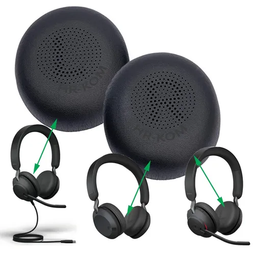 JABRA Evolve2 40 und 65 Ohrpolster Ohrkissen - Headsets & Zubehör, Original Kunstleder Ohrkissen für verbesserten Komfort und Klangqualität