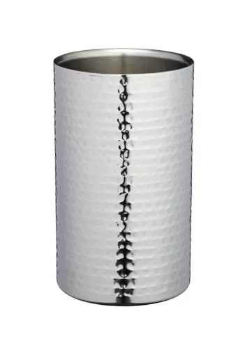 BarCraft Weinkühler, doppelwandiger Edelstahl Champagnerkühler - Weinkühler & Sektkühler aus langlebigem, lebensmittelechtem Edelstahl mit gehämmertem Finish, perfekt für die stilvolle Kühlung von Wein und Champagner.