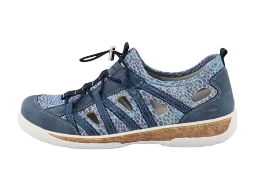 Romika sportlicher Schnürer Blau - Slipper & Loafer mit gut gepolsterter Decksohle, die sich der Fußform anpasst. Ideal für Alltag und Sport, mit Schnellschnürverschluss für einfachen Einstieg und recyceltem Futter.