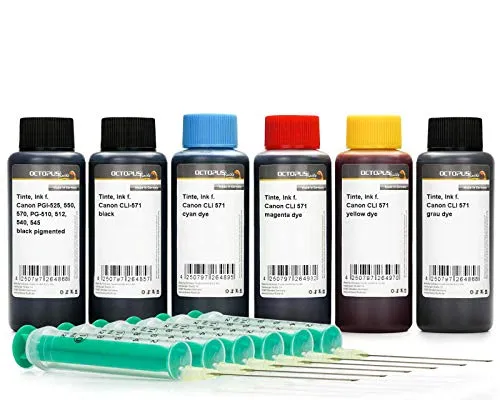 OCTOPUS Fluids Druckertinten Set für Canon PGI-570 und CLI-571
