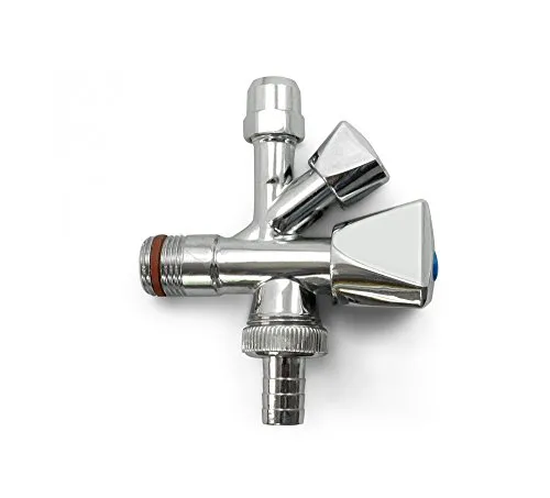 PUTEUS Kombi-Eckventil, selbstdichtend mit Haubengriffen und Geräteanschluss/Geräteanschlussventil