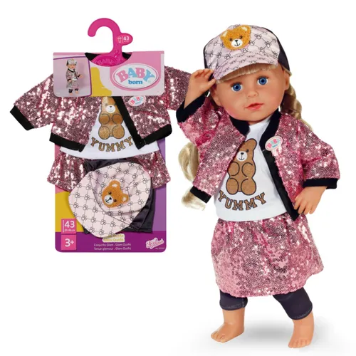 Baby Born Glam Outfit 43 cm, 5-tlg. Set mit Kleiderbügel