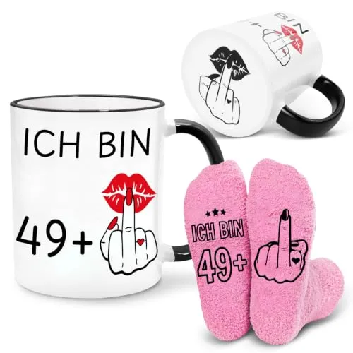 Geschenkset zum 50. Geburtstag für Frauen, Becher & Socken für Frauen