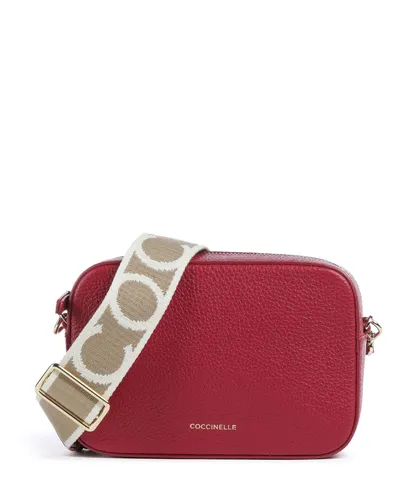 Coccinelle Tebe Umhängetasche Leder 18 cm rot - Handtaschen aus hochwertigem Leder, stilvoll und robust, mit abnehmbarem, längenverstellbarem Umhängeriemen für individuelle Anpassung.